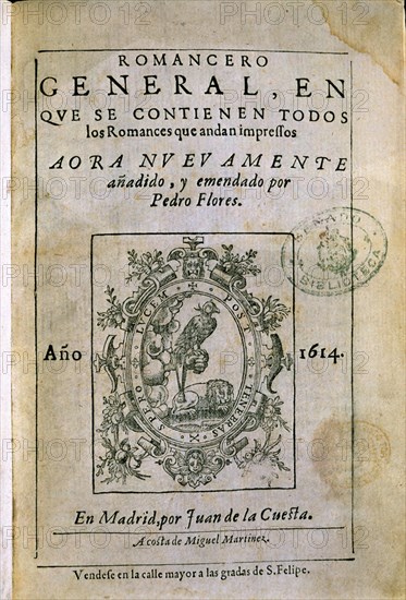 FLORES PEDRO
ROMANCERO GENERAL DE 1614- IMPRESA EN JUAN DE LA CUESTA
MADRID, SENADO-BIBLIOTECA
MADRID

This image is not downloadable. Contact us for the high res.