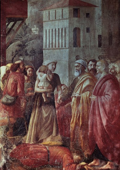 MASACCIO 1401/28
S PEDRO DISTRIBUYE BIENES A LOS POBRES- HACIA 1425-27
FLORENCIA, IGLESIA DEL CARMINE
ITALIA