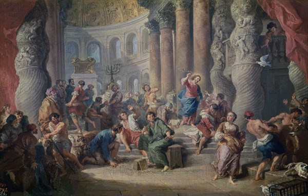 PANINI GIOVANNI PAOL 1691/1765
JESUS EXPULSANDO MERCADERES DEL TEMPLO
Madrid, musée du Prado