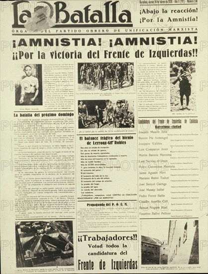 La Batalla Newspaper: Amnesty ! For the Victory of the Left Front !