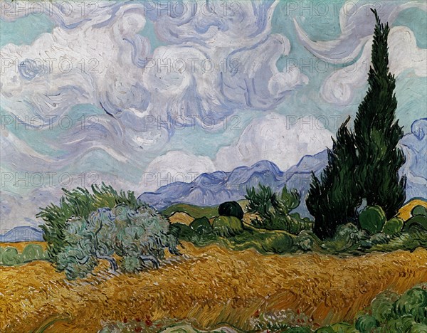 Van Gogh, Wheat Field with Cypresses. Saint-Rémy