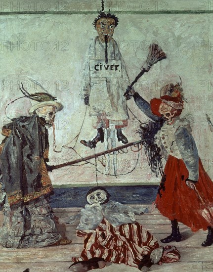 ENSOR JAMES 1860/1949
ESQUELETOS DISPUTANDOSE UN AHORCADO
AMBERES, MUSEO BELLAS ARTES
BELGICA

This image is not downloadable. Contact us for the high res.