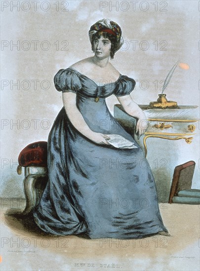 LANGLOIS
GRABADO-GERMANA NECKER (MADAME STAEL)(1766/1817)
PARIS, COLECCION PARTICULAR
FRANCIA