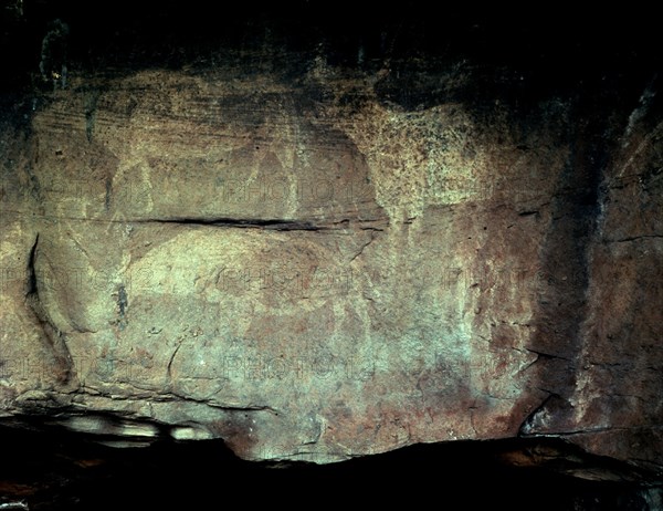PINTURAS RUPESTRES - EPIPALEOLITICO EN LA PENINSULA IBERICA
ALBARRACIN, ABRIGO DEL CALLEJON DEL PLOU
TERUEL