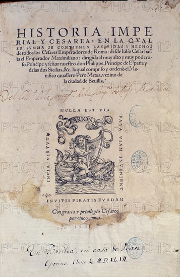 MEJIA PEDRO
HISTORIA IMPERIAL Y CESAREA-PORTADA ED BASILEA-1547
MADRID, BIBLIOTECA NACIONAL RAROS
MADRID