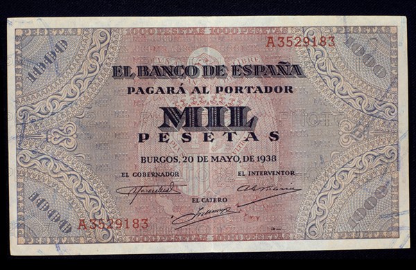 Billet de mille pesetas de 1938