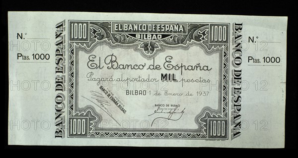 Billet de mille pesetas de 1937