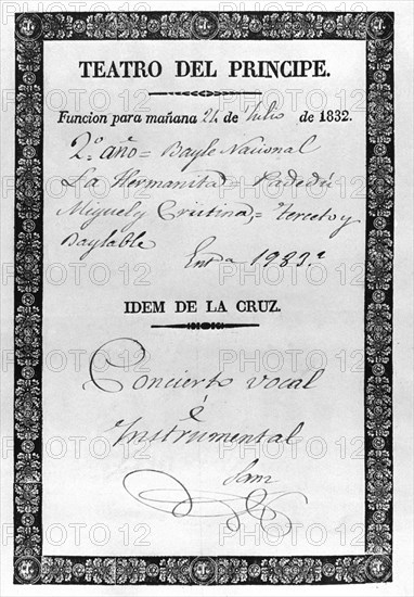 CARTEL DE TEATRO DEL PRINCIPE- 18/ 1/ 1834/
MADRID, COLECCION PARTICULAR
MADRID
This image is not downloadable. Contact us for the high res.
