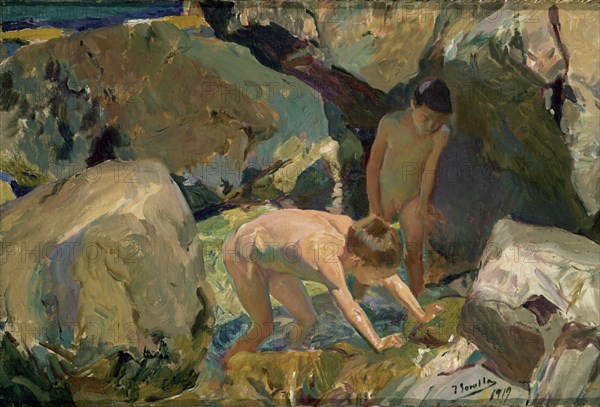 Sorolla, Children searching for shellfishes