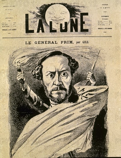 GILL
CARICATURA DEL GENERAL  PRIM EN EL PERIODICO "LA LUNE" - 1867
Madrid, public museum