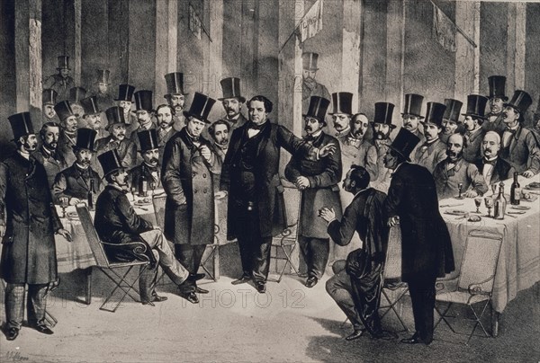 BANQUETE CELEBRADO POR LOS PROGRESISTAS DIC 1863
Madrid, public museum