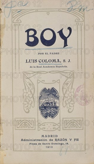 COLOMA LUIS
BOY
MADRID, BIBLIOTECA NACIONAL
MADRID

This image is not downloadable. Contact us for the high res.
