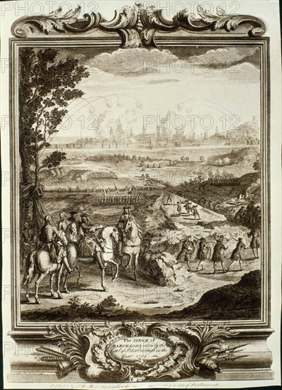 SITIO DE BARCELONA  POR EL CONDE DE PETERBOROUGH EN  1705 -GUERRA DE SUCESION ESPAÑOLA-GRABADO S XVIII
BARCELONA, COLECCION PARTICULAR
BARCELONA