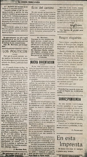 UNION FERROVIARIA 1912 HISTORIA DE UNA HUELGA
MADRID, HEMEROTECA MUNICIPAL
MADRID