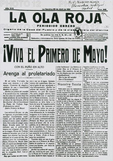 OLA ROJA 1934 VIVA EL PRIMERO DE MAYO
MADRID, HEMEROTECA MUNICIPAL
MADRID