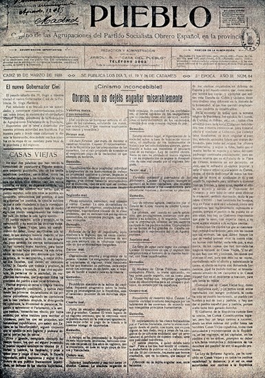 PERIDOCIO"EL PUEBLO"CADIZ 23/3/1933ARTICULOS:CASAS VIEJAS Y OBREROS NO OS DEJEIS ENGANAR
MADRID, HEMEROTECA MUNICIPAL
MADRID