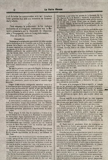 UNION OBRERA 1900 CONGRESO DE VILLAMARTIN
MADRID, HEMEROTECA MUNICIPAL
MADRID