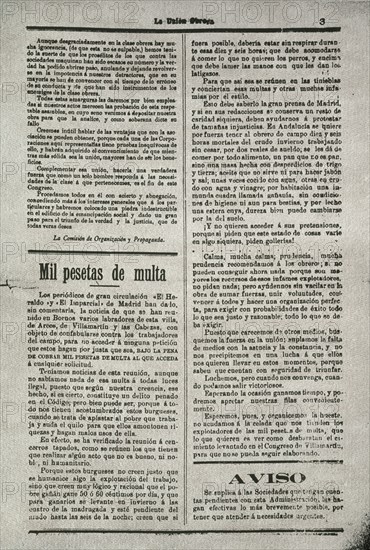 UNION OBRERA 1900 CONGRESO DE VILLAMARTIN
MADRID, HEMEROTECA MUNICIPAL
MADRID