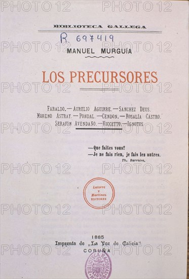 MURGUIA MANUEL
LOS PRECURSORES
MADRID, BIBLIOTECA NACIONAL
MADRID
This image is not downloadable. Contact us for the high res.