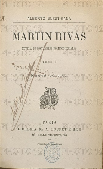 BLEST GANA ALBERTO
MARTIN RIBAS
MADRID, BIBLIOTECA NACIONAL
MADRID
This image is not downloadable. Contact us for the high res.