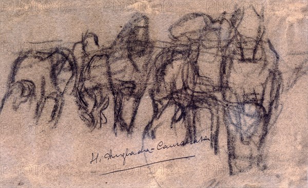 ANGLADA CAMARASA H 1871/1959
APUNTE DE UN GRUPO DE CABALLOS(C.1900/1)CARBONCILLO/PAPEL 13X21 CM
BARCELONA, BANCO URQUIJO
BARCELONA