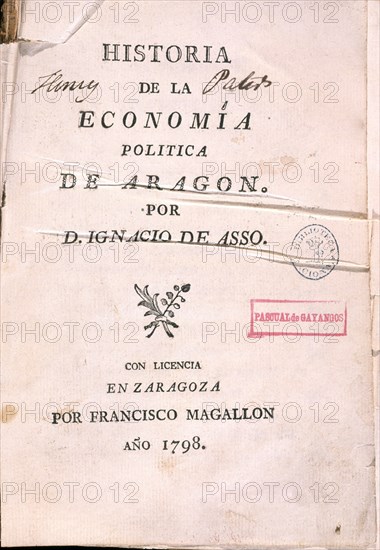MAGALLON FCO
HISTORIA DE LA ECONOMIA POLITICA DE ARAGON
MADRID, BIBLIOTECA NACIONAL PISOS
MADRID