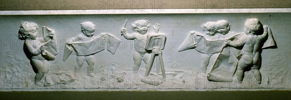 BENLLIURE MARIANO 1862/1947
RELIEVE-NIÑOS CANTORES-MARMOL 69X 247 CM
VALENCIA, BANCO URQUIJO(PAL PEÑALBA
VALENCIA