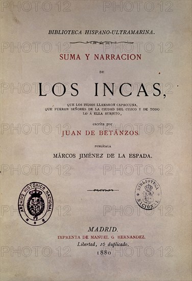 BETANZOS J
SUMA Y NARRACION DE INCAS LLAMADOS CAPACCUNA
Madrid, National Library

This image is not downloadable. Contact us for the high res.