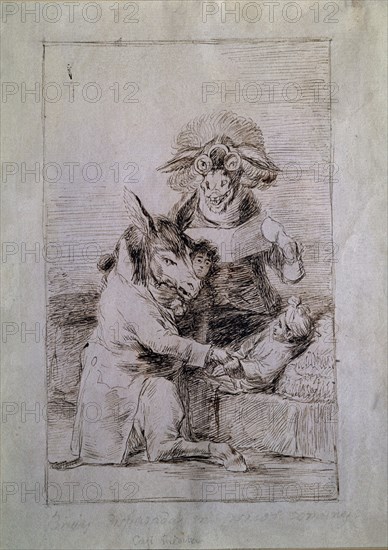 Goya, Dream 27 - Witches disguised as common people