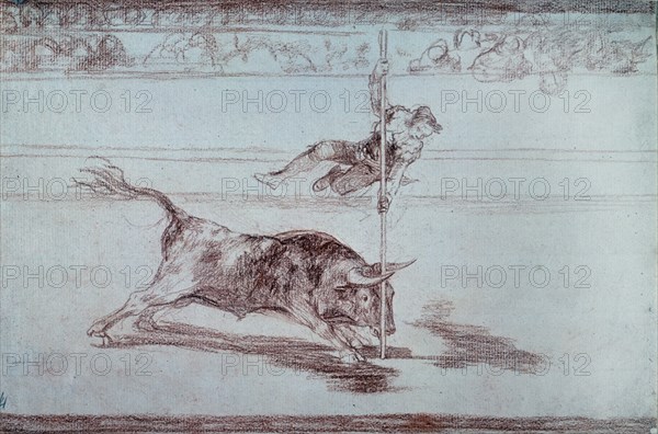 Goya, Tauromachie 20 (Agilité et audace de Juanito Apiñani dans l'arène à Madrid)