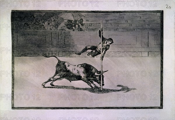 Goya, Tauromachie 20- L'Agilité et l'Hardiesse de Juanito Apiñani à Madrid