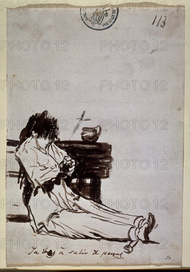 Goya, dessin de la série Prisons, Supplices et Liberté (Tu vas sortir de prison)