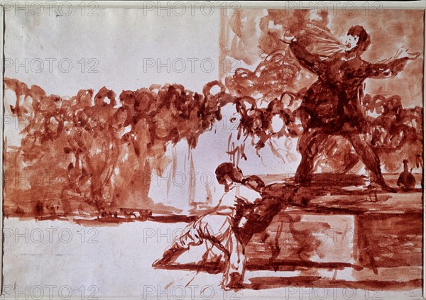 Goya, dessin (Le cracheur de feu)