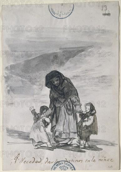 Goya, dessin (Quelle folie! Déterminer leur detin dès l'enfance...)