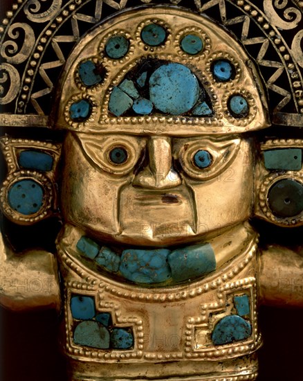 DT CABEZA DIOS NAY-CASP ORO TURQUESA E CHIMU PRH
LIMA, MUSEO DEL ORO COL MUJICA
PERU