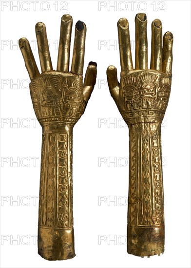 Gold hands used during ceremonials