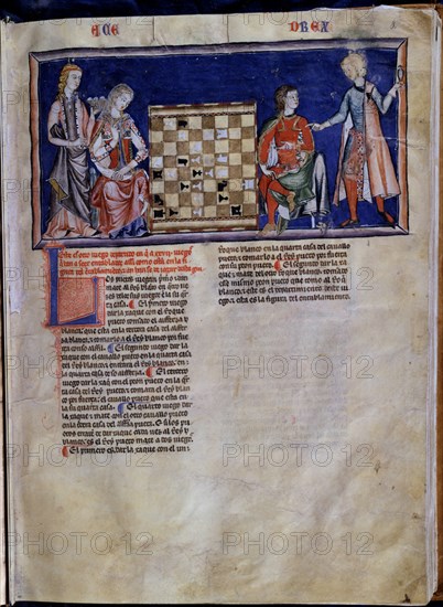 ALFONSO X EL SABIO 1221/84
LIBRO DE JUEGOS PG 8R - DAMA Y CABALLERO JUGANDO AL AJEDREZ - S XIII
SAN LORENZO DEL ESCORIAL, MONASTERIO-BIBLIOTECA
MADRID
This image is not downloadable. Contact us for the high res.
