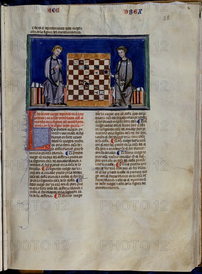 ALFONSO X EL SABIO 1221/84
LIBRO DE JUEGOS  PG 28
SAN LORENZO DEL ESCORIAL, MONASTERIO-BIBLIOTECA
MADRID