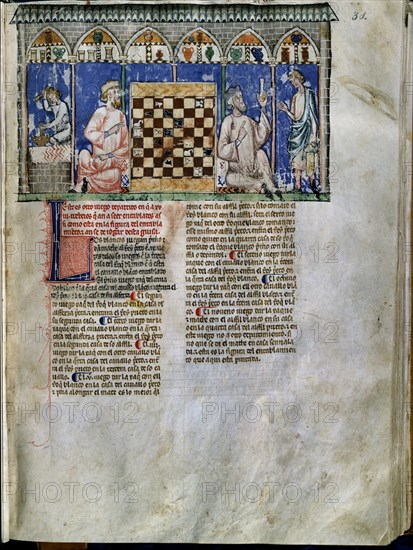 ALFONSO X EL SABIO 1221/84
LIBRO DE JUEGOS-PG 31-PARTIDA DE AJEDREZ EN UNA BOTICA
SAN LORENZO DEL ESCORIAL, MONASTERIO-BIBLIOTECA
MADRID