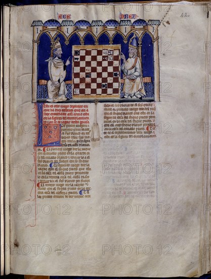 ALFONSO X EL SABIO 1221/84
LIBRO DE JUEGOS  PG 42
SAN LORENZO DEL ESCORIAL, MONASTERIO-BIBLIOTECA
MADRID