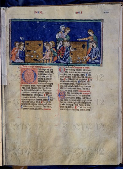ALFONSO X EL SABIO 1221/84
LIBRO DE JUEGOS-PG 66-JUGADORES DE LA "TRIGA"CON UN PUÑAL EN LA MESA
SAN LORENZO DEL ESCORIAL, MONASTERIO-BIBLIOTECA
MADRID
This image is not downloadable. Contact us for the high res.