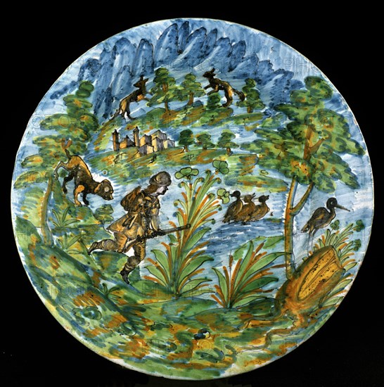 PLATO DE TALAVERA S XVII CAZADOR DE PATOS
MADRID, MUSEO ARQUEOLOGICO NACIONAL
MADRID