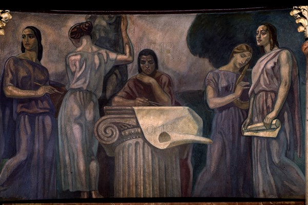 ARTETA AURELIO 1879/1940
BELLAS ARTES. FRESCOS DEL  PATIO REDONDO
MADRID, BANCO BILBAO VIZCAYA-ALCALA
MADRID