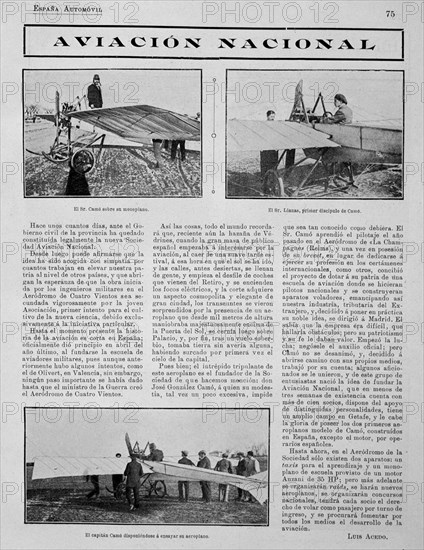 ESPANA AUTOMOVIL 30 III 1912 PG 75 AVIONES
MADRID, BIBLIOTECA NACIONAL DIARIOS
MADRID