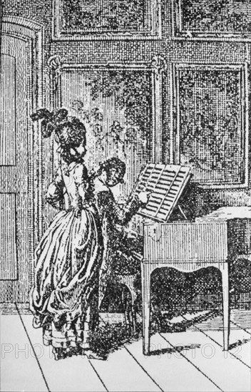 CLASE DE PIANO GRABADO DEL S XVIII