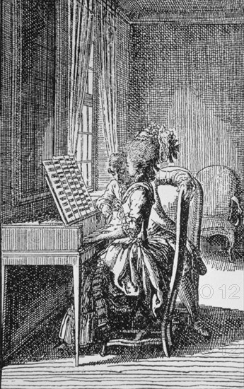 CLASE DE PIANO GRABADO DEL S XVIII