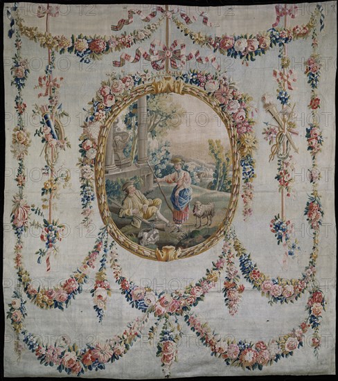 TAPIZ GOBELINO-PASTORA Y CAZADOR
MADRID, COLECCION DUQUESA MONTELLANO
MADRID