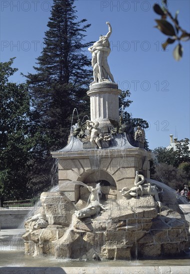 Gonzalez Vélasquez, Fontaine d'Hercule et Antée aux jardins du Parterre