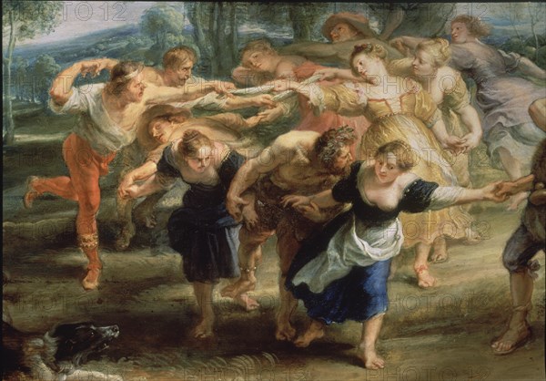 Rubens, Danse de paysans - Détail gauche