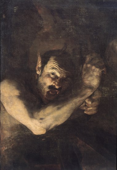 Ribera, Ixion - Detail from the head and arms